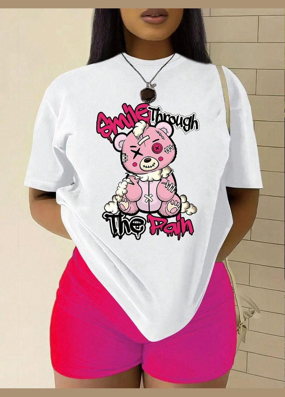 Женская футболка с принтом повседневная XL Белый No Brand - (341249474)