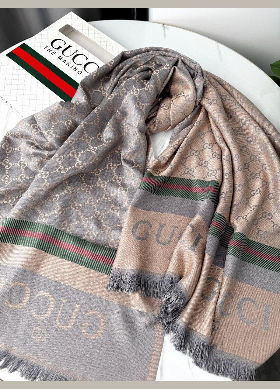 ПАЛАНТИН ШАРФ, ПОЛОСКА ЖЕНСКИЙ ШАРФ серо-золотой No Brand (322464364)