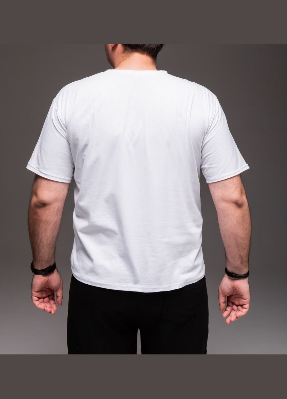Белая базовая кежуал футболка большой размер с коротким рукавом Vakko