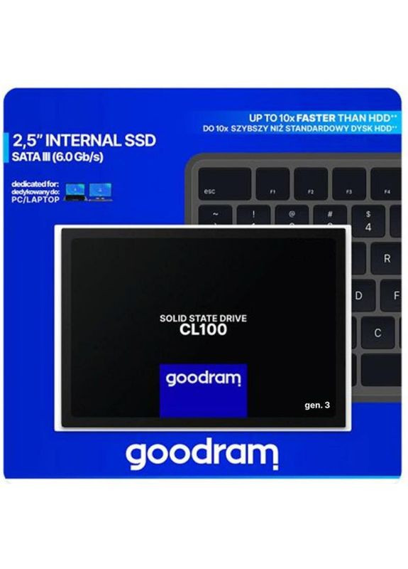 Накопичувач SSD 480GB CL100 GEN.3 2.5` SATAIII TLC (SSDPR-CL100-480-G3) Goodram (366831235)