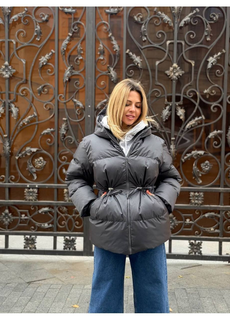 Сіра демісезонна куртка жіноча тепла Style Point