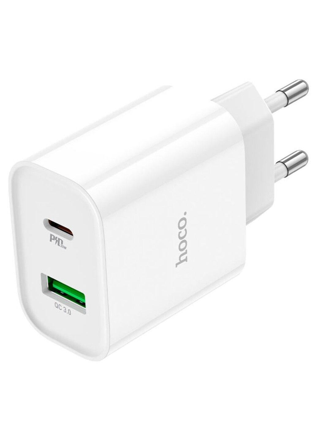 Мережевий зарядний пристрій C80A Plus Rapido PD20W+QC3.0 charger White Hoco (369457788)