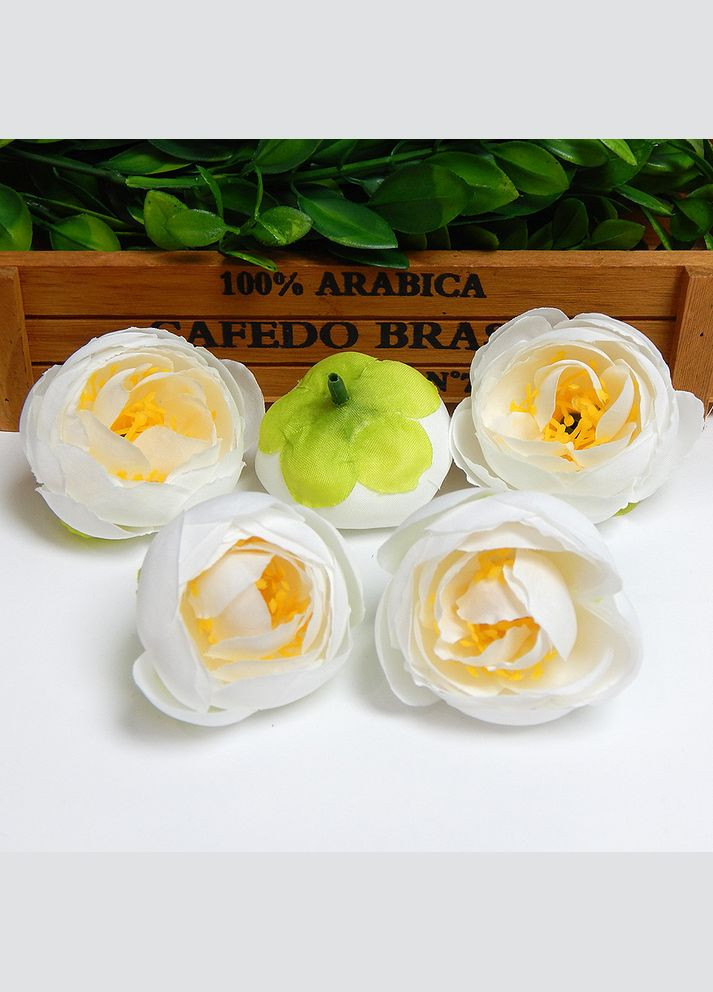 Штучна квітка Ранункулюс, головка, 5 см, біла No Brand (340486753)