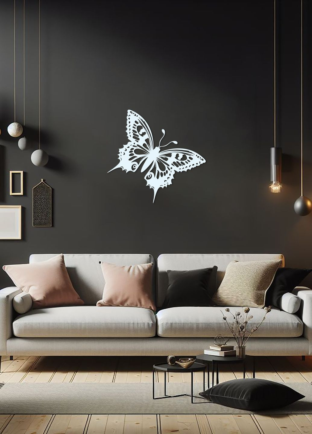 Настінний декор для дому, декоративне панно з дерева "Політ метелика", картина лофт 20х23 см Woodyard (292112939)