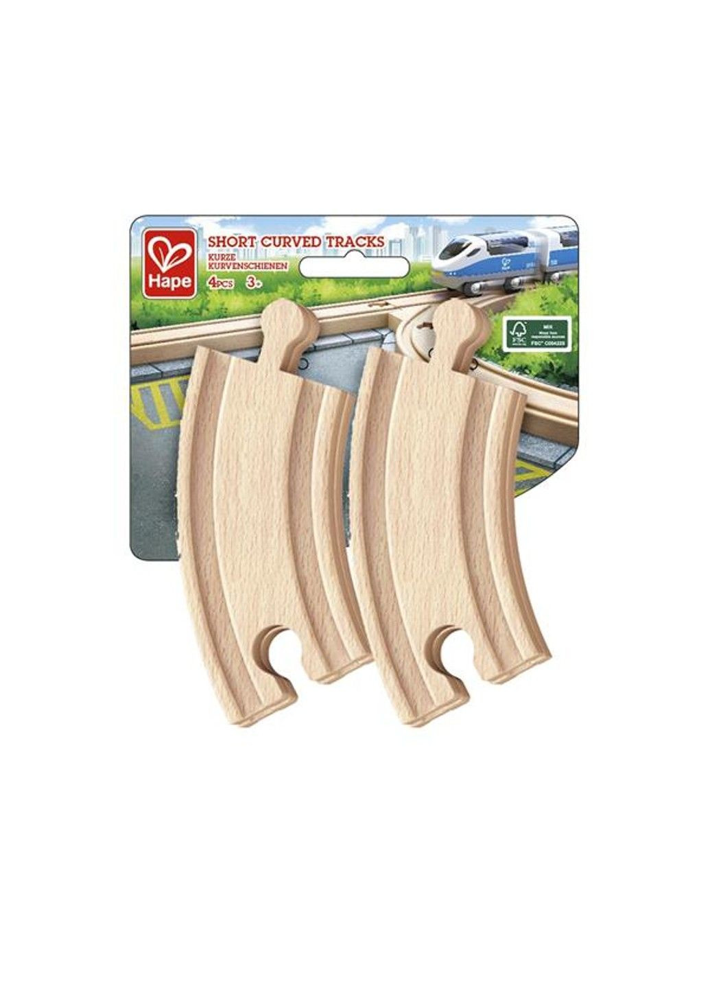 Набір для залізниці короткі вигнуті рейки 4 шт. (E3776) Hape (333708407)