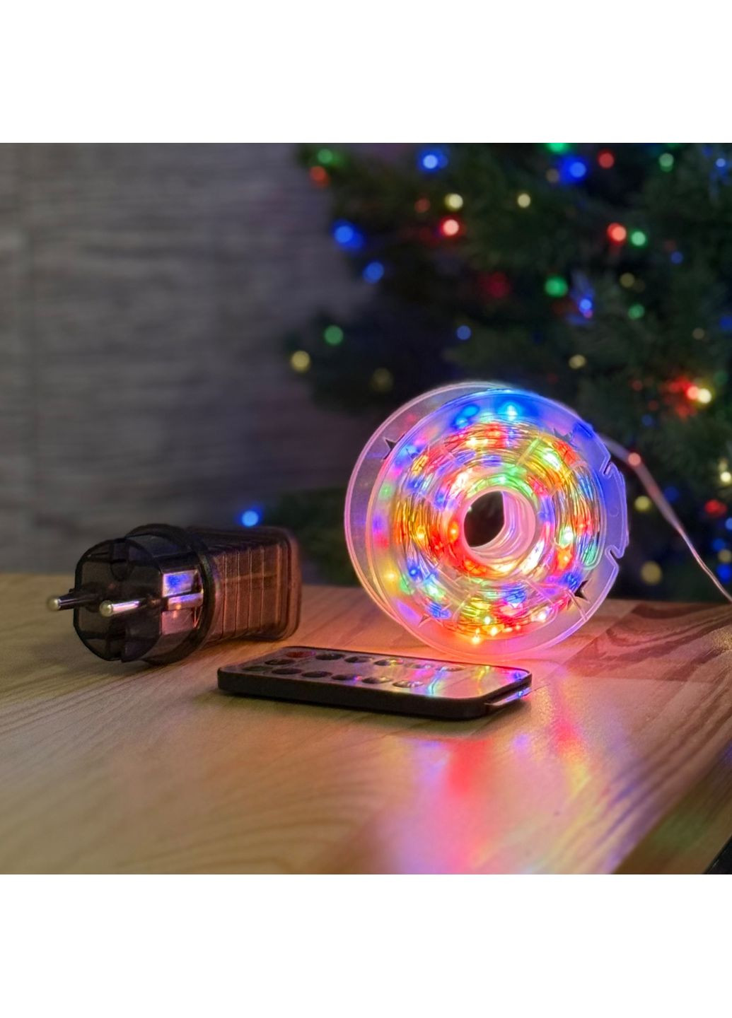 Светодиодная гирлянда 50 метров разноцветный свет белый провод 500 LED 8 режимов с пультом Роса (363114668)