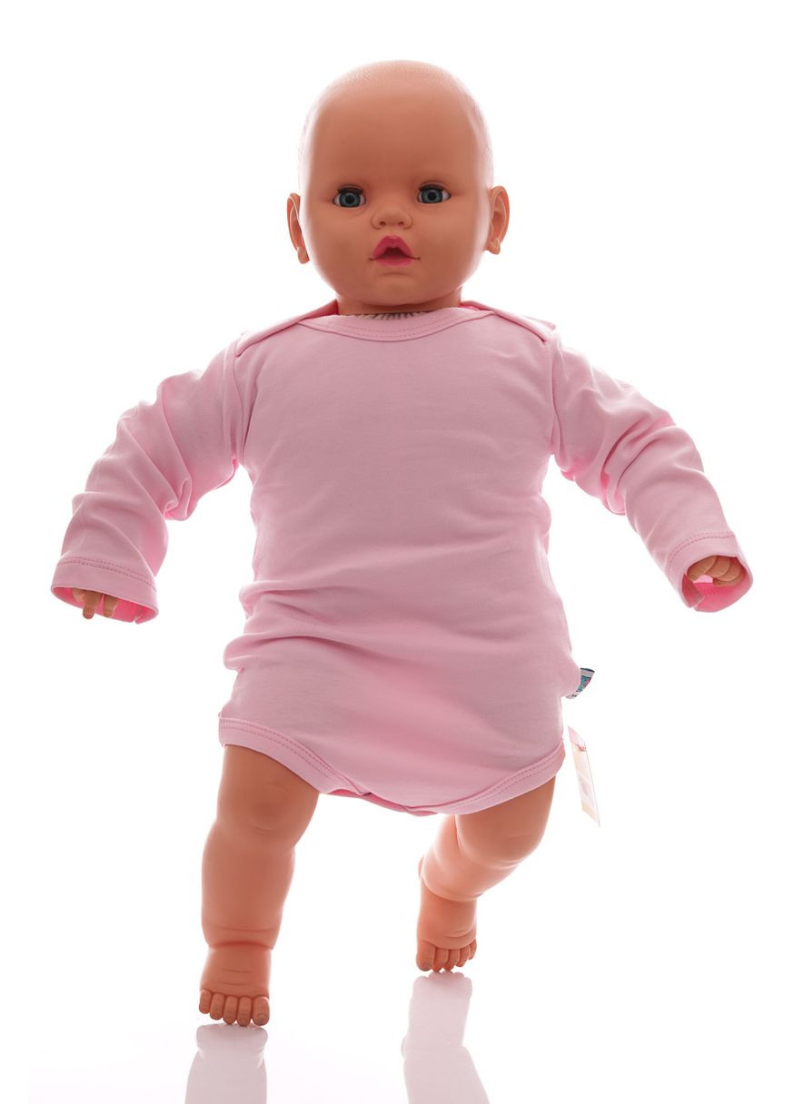 Боди с длинным рукавом для девочки интерлок розовое MiniPapi 86 см (29086) BABYKROHA (297201000)