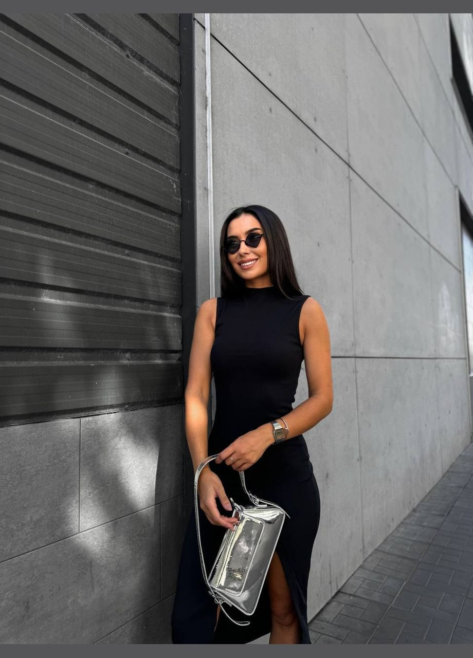 Черное праздничный платье No Brand однотонное