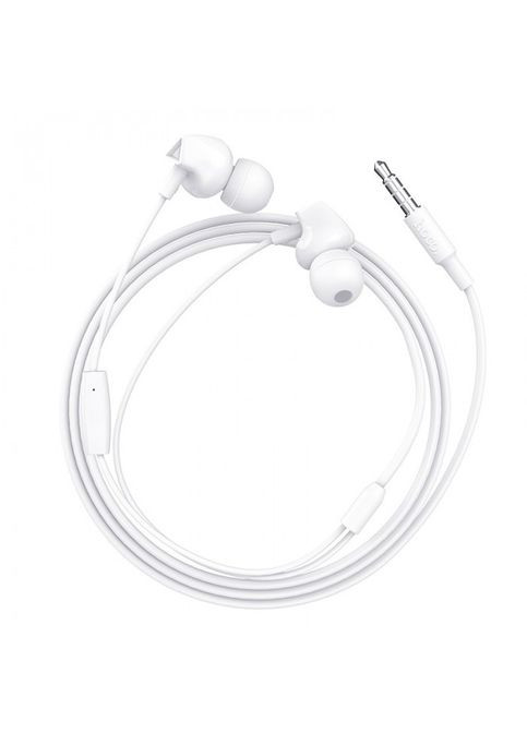 Дротові навушники вакуумні 3.5mm HOCO M60 Perfect Sound Universal з мікрофоном 1.2m Білі MDR No Brand (371794071)