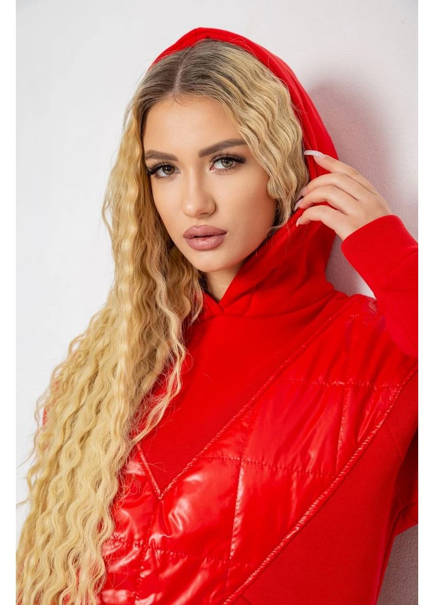 Худі жіночий на флісі тринитка, колір червоний, 102R7713 Ager (369972128)