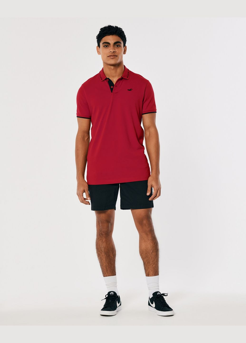 Красная футболка-поло мужское - поло hc9602m для мужчин Hollister