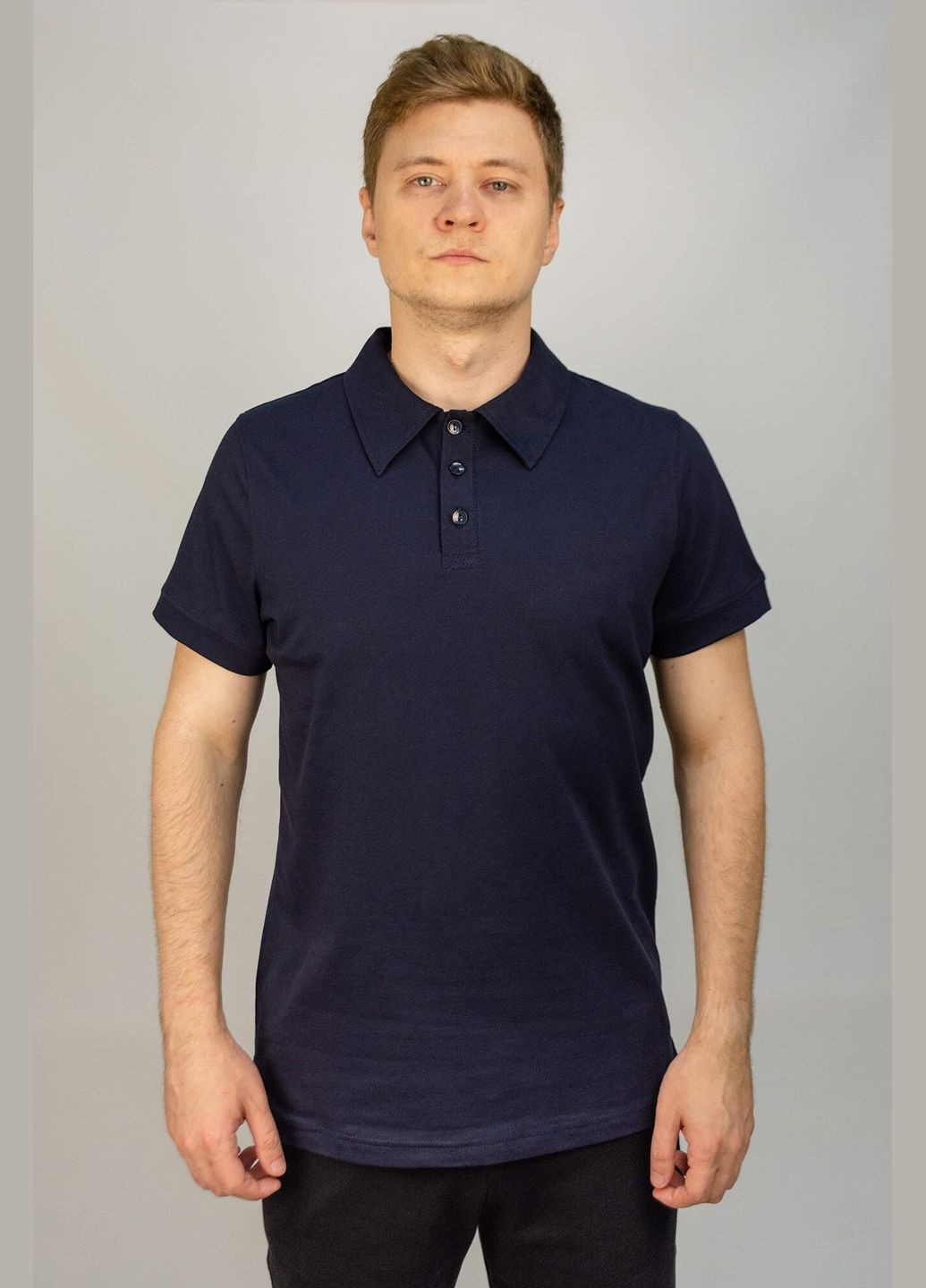 Синя футболка-поло чоловіча Hot