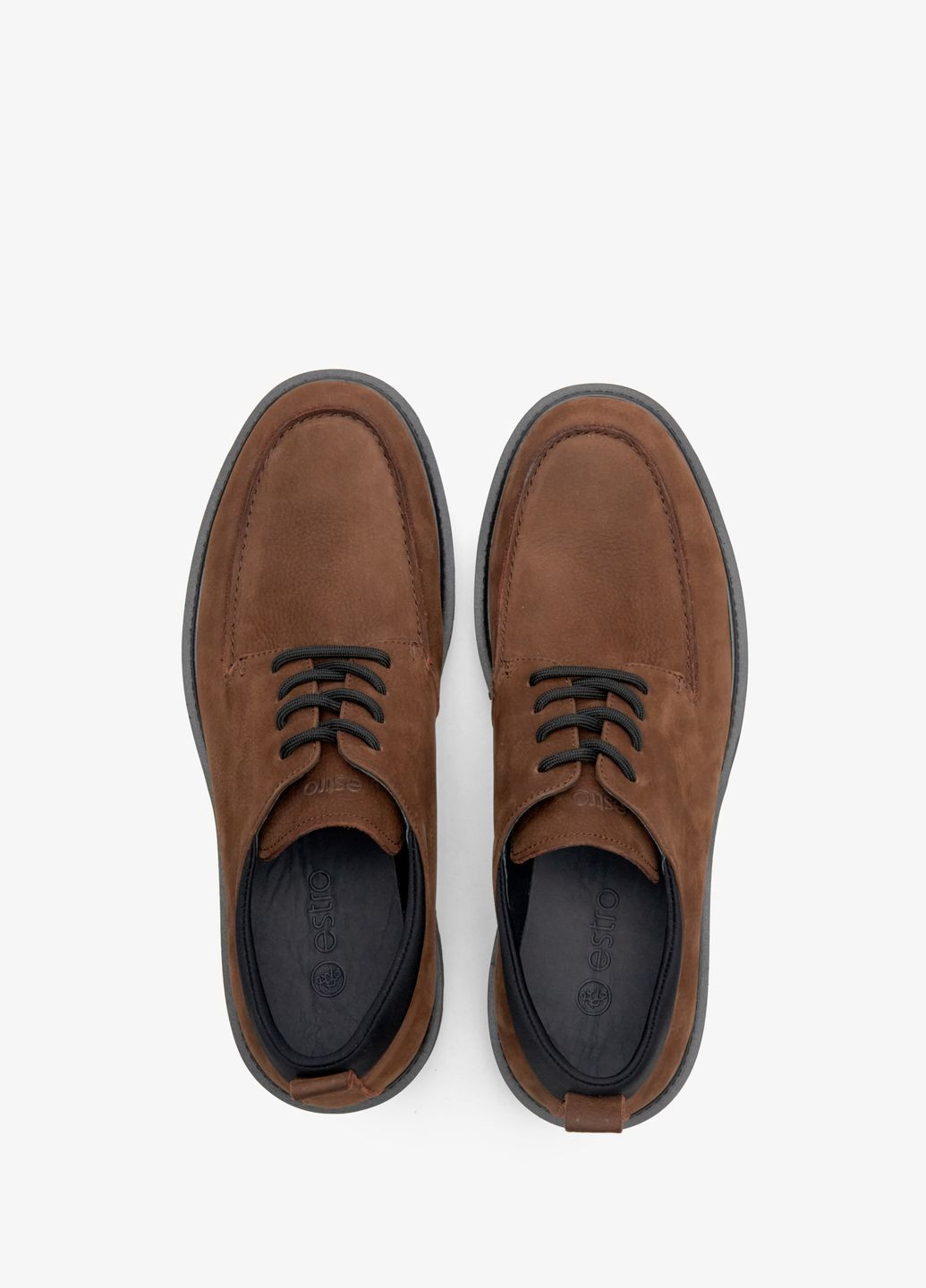 Коричневые дерби, цвет коричневый Estro