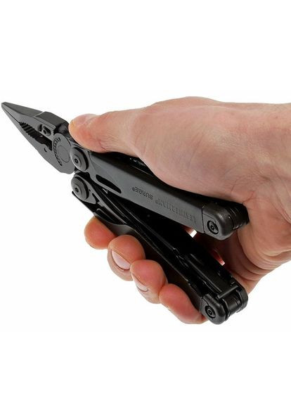 Комплект Мультитул Surge Black Molle 831333 + Чохол універсальний L7701 + Ліхтар Police 8420A507 - XPE Leatherman (319663474)