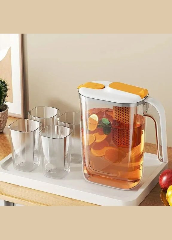 Набор для напитков пластиковый кувшин с фильтром + 4 стакана Supretto (318019969)