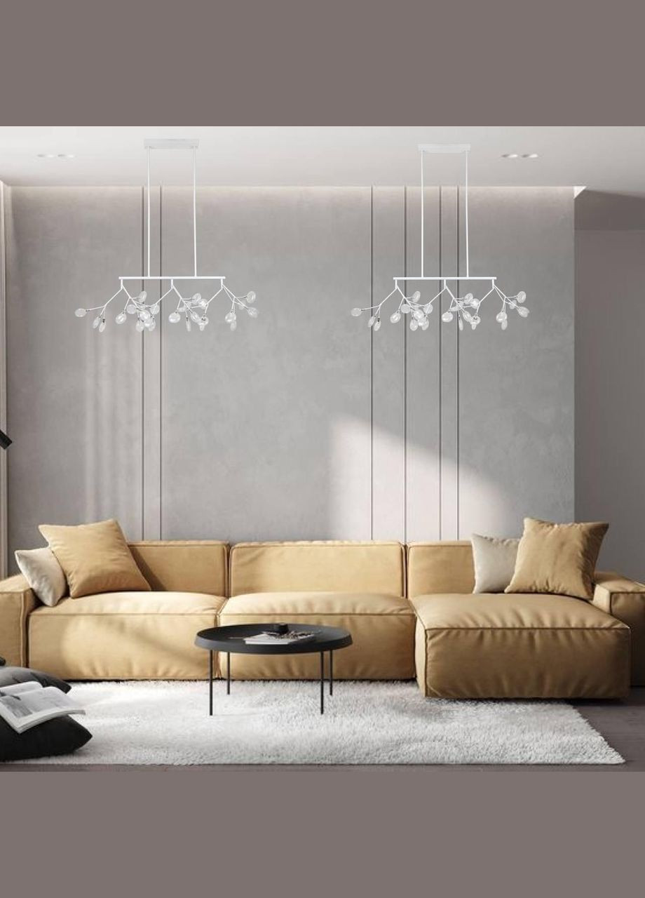 Біла люстра з скляних пелюсток на 27 ламп Petals (918-LP264-27 WH+CL) No Brand (370072504)