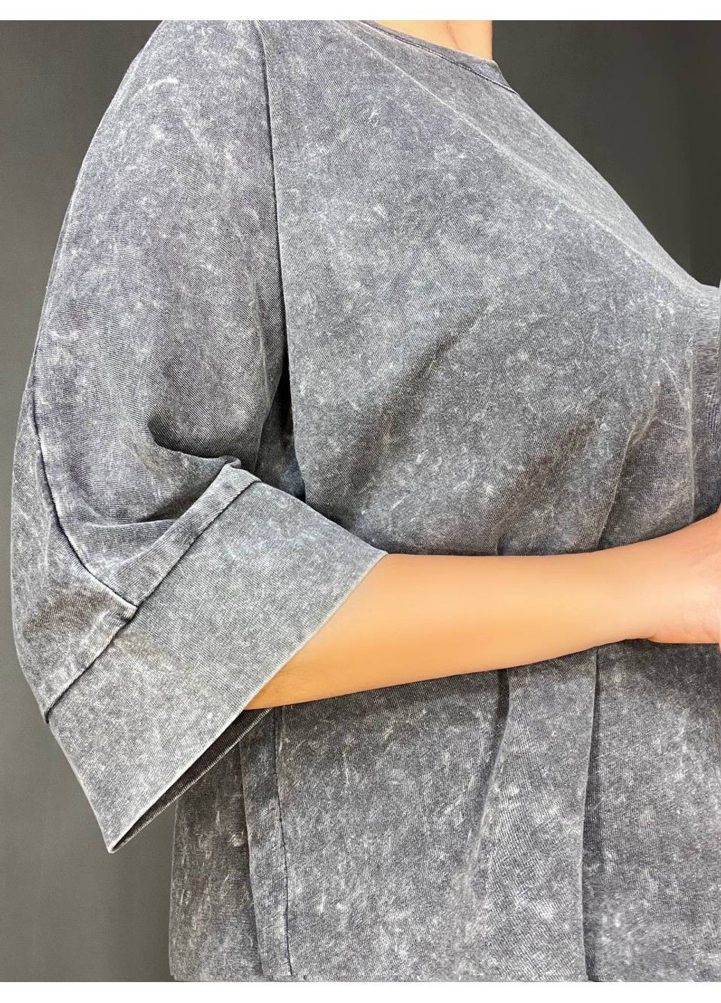 Футболка женская A-N 26030 вареная тай-дай оверсайз с вышивкой Mickey Mouse No Brand - (330457448)