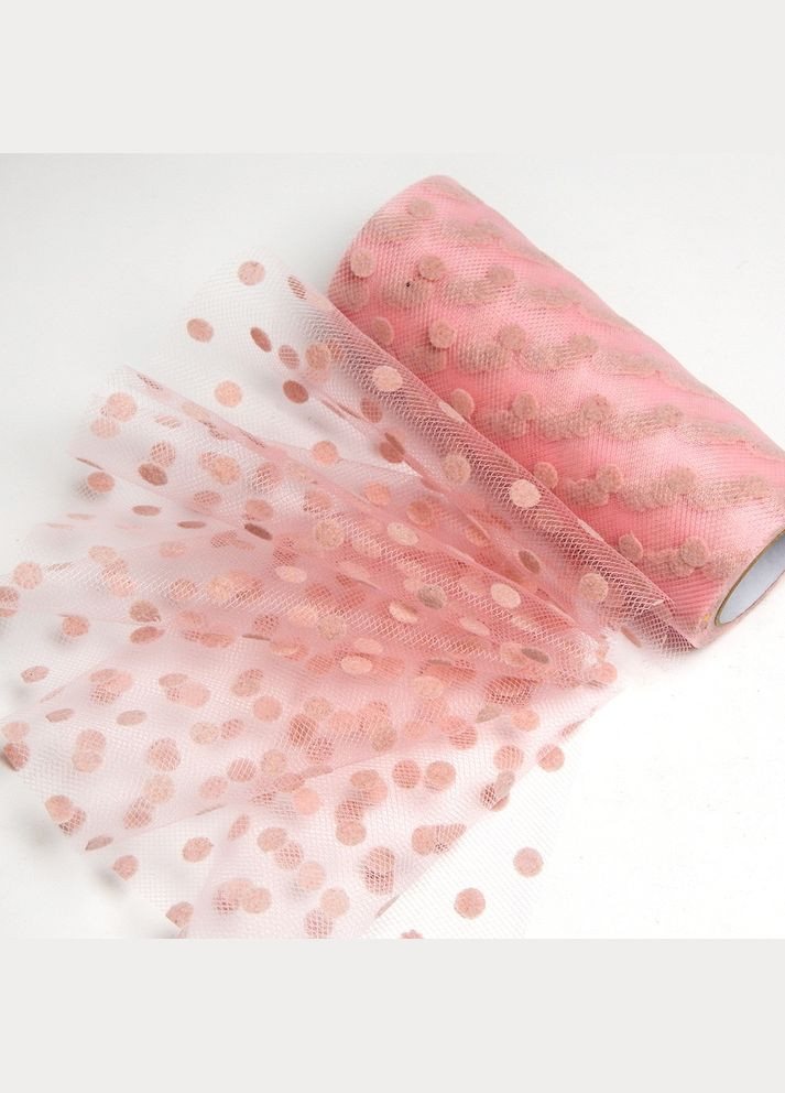 Фатин с принтом Горошек, флок, 15 см, розовый No Brand (340482876)