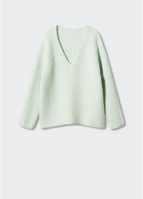 Фісташковий зимовий теплий зимовий вʼязаний светр джемпер з вмістом вовни альпака оверсайз джемпер Mango