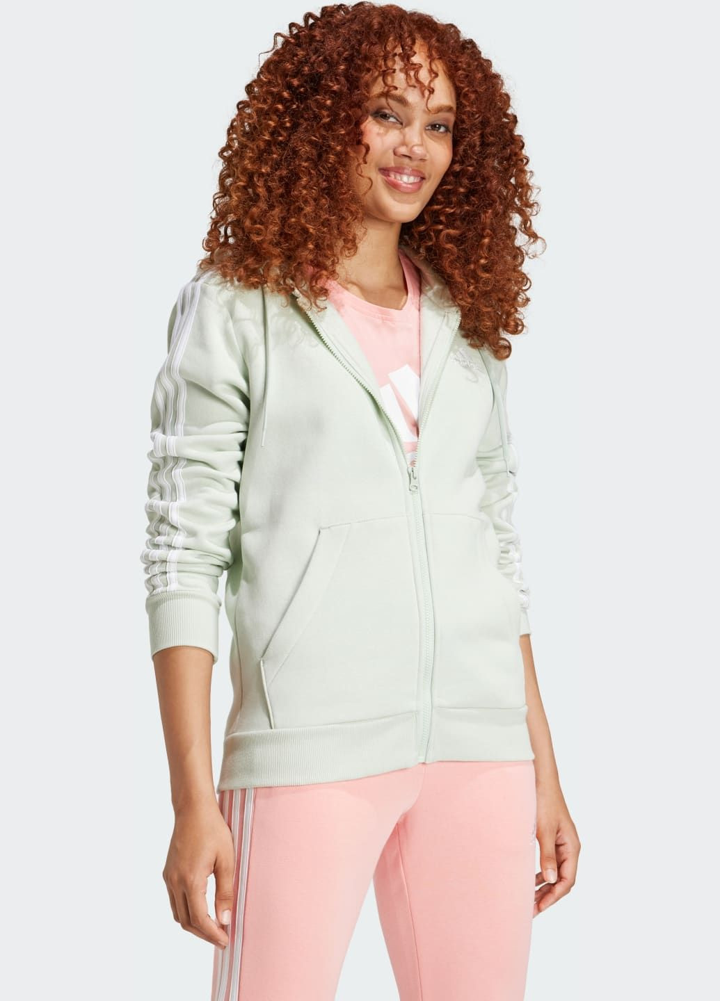 Худи Essentials 3-Stripes Full-Zip Fleece adidas (330010921)