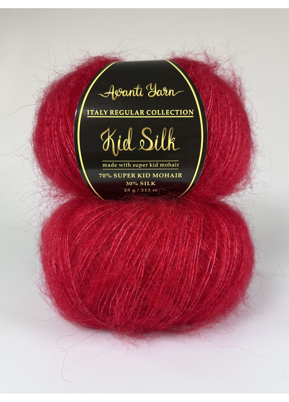 Пряжа Кид Мохер на шелке - 77 темно-красный Avanti (361878652)
