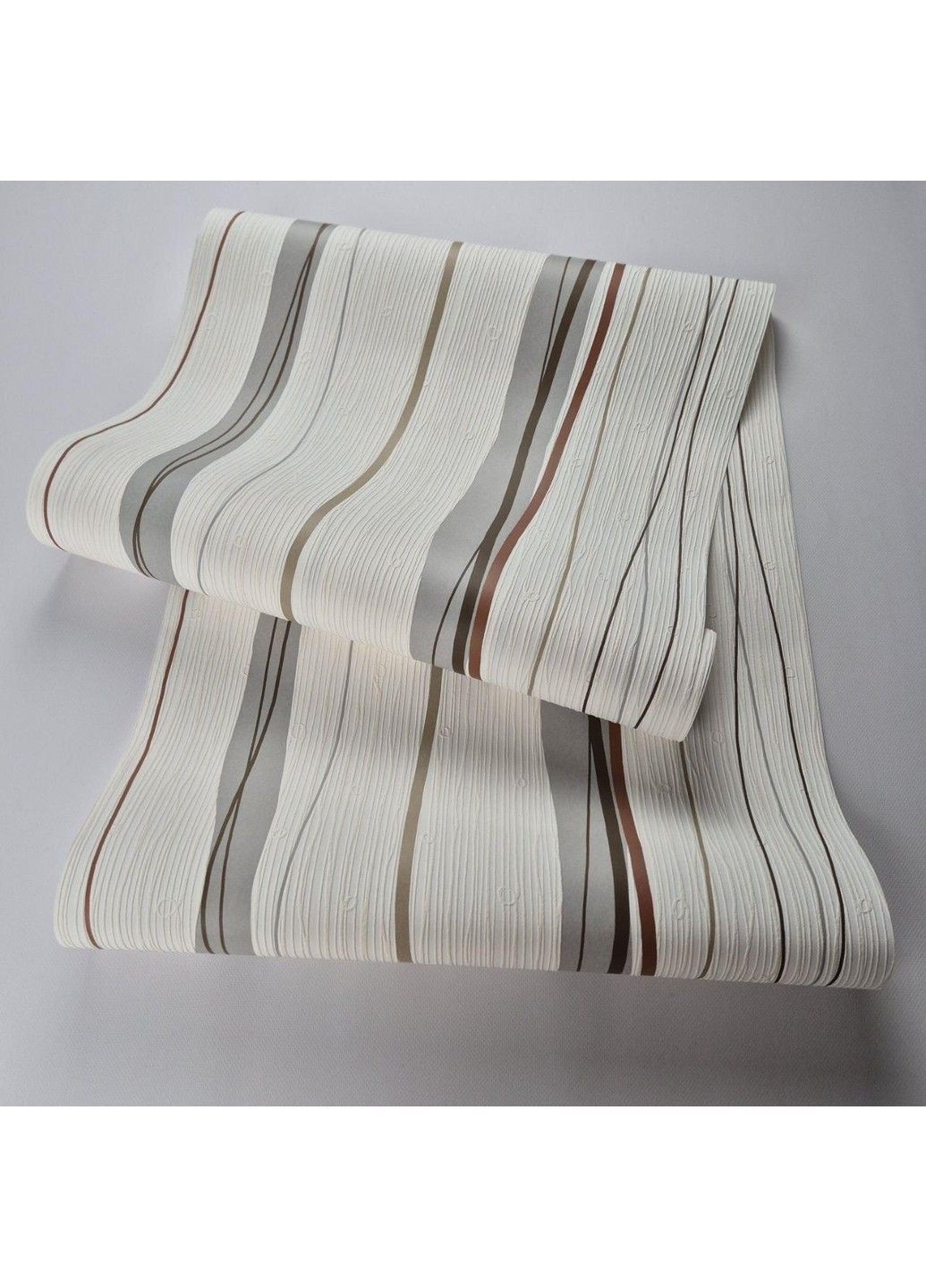 Виниловые обои 0.53 × 10.05 м 53401 — молочные с цветными полосами, лёгкий акцент и немецкое качество MARBURG (368895887)