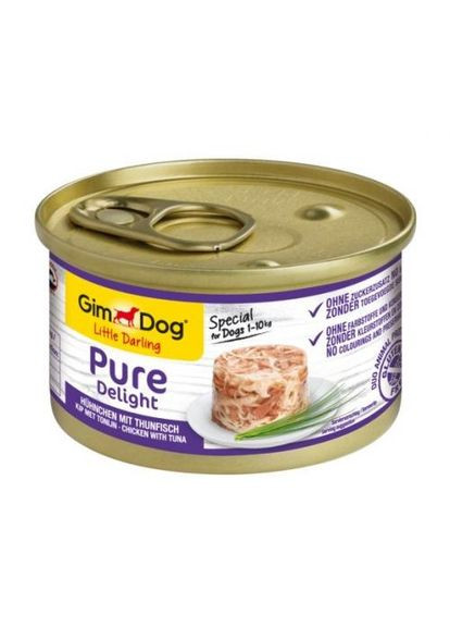 Влажный корм для собак Pure Delight 85 г, с курицей и тунцом GimDog (292260047)