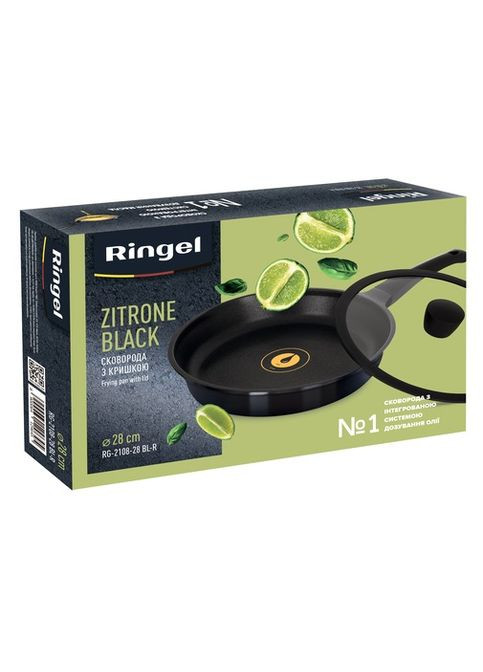 Сковорода глибока Zitrone Black 28 см із кришкою (RG-2108-28 BL-R) Ringel (280945145)
