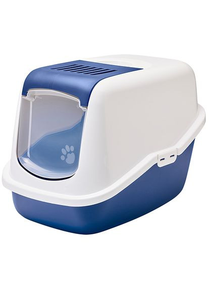 Закрытый туалет для котов Nestor Nordic 56х39х38,5 см Белый с синим (5411388622787) Savic (314934105)