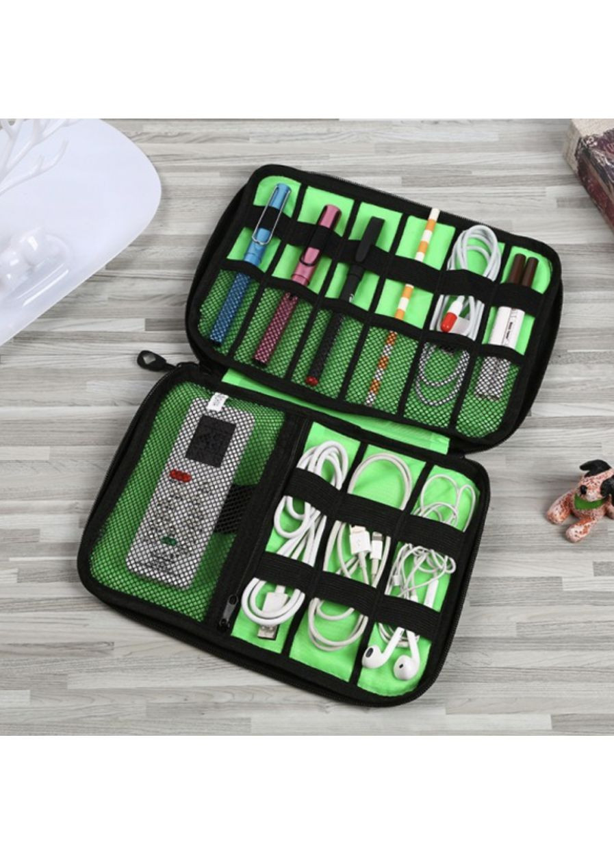 Органайзер для кабелей и мелочей Black/Green Supretto (365720955)