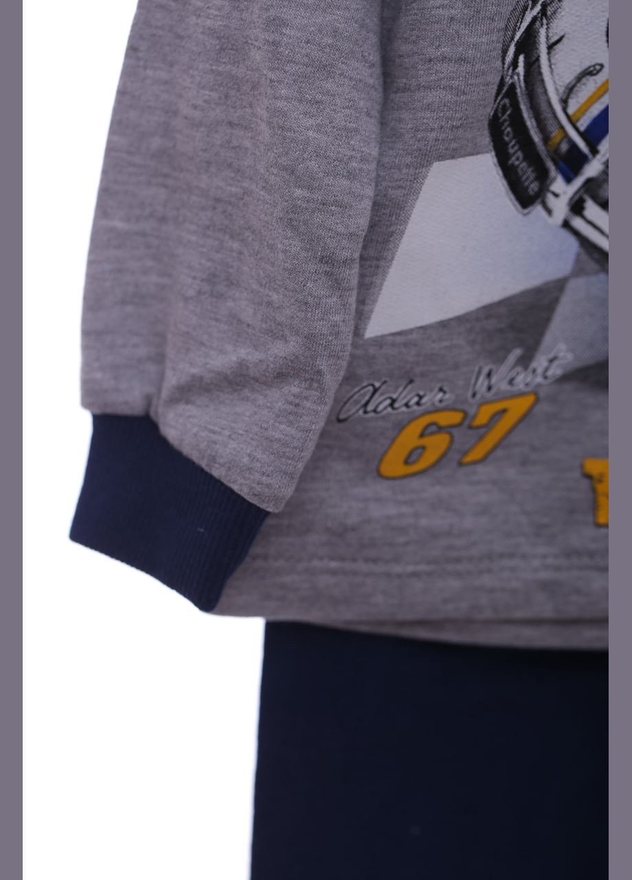 Сірий демісезонний костюм із довгим рукавом трикотажний з машиною сірий 86 см (37428) BABYKROHA