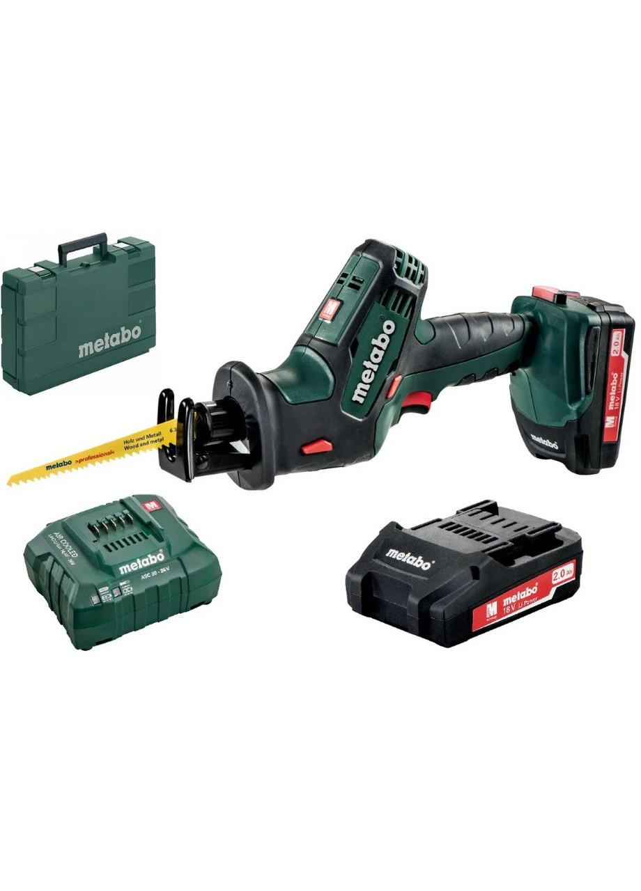 Акумуляторна шабельна пила SSE 18 LTX Compact, 18 В, 2 акумуляторні блоки Li-Power (18 В/2,0 Ач) (Кейс) 602266500 (5938) Metabo (295041254)