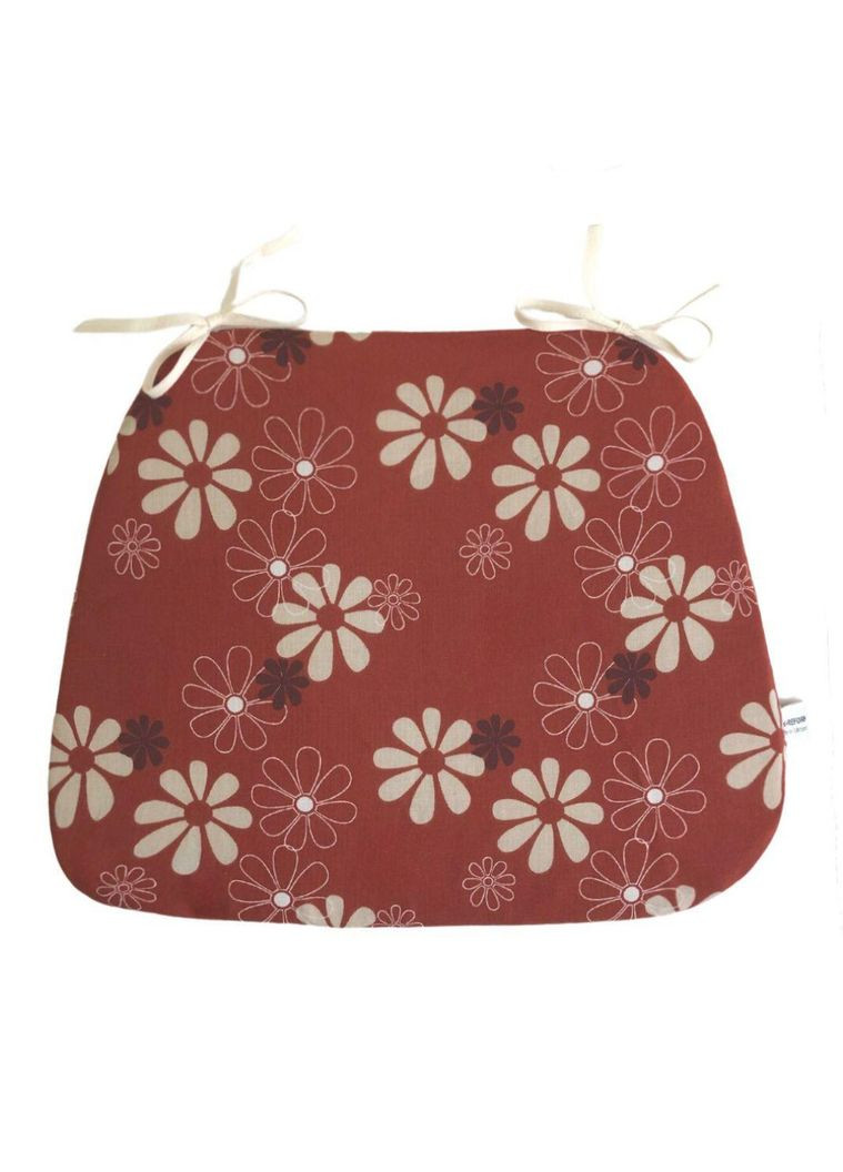 Подушка дитяча для стільця 36х29х2 см червоний в квіти No Brand (324832912)