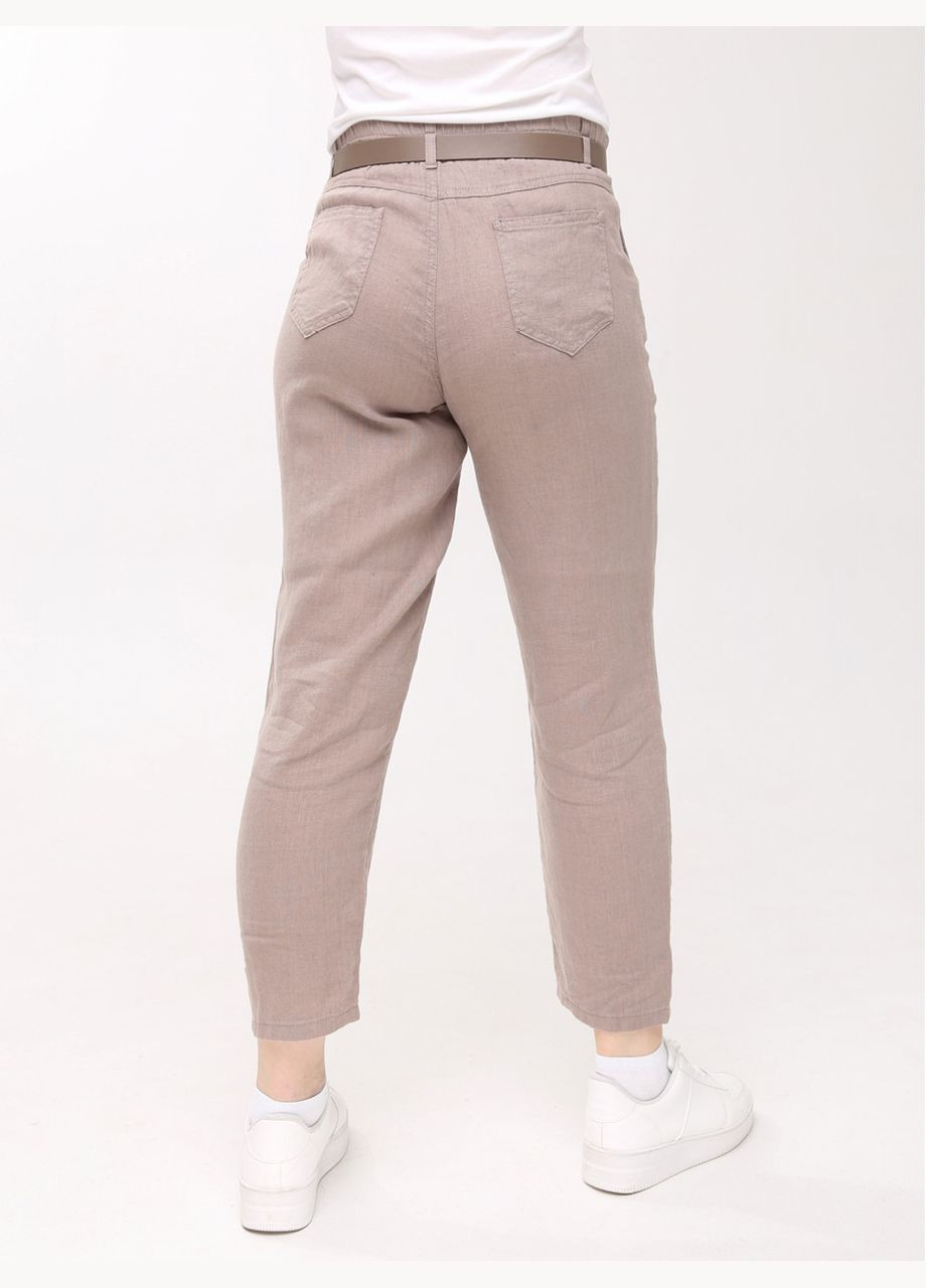 Штани жіночі коричневі прямі лляні літні CARMITO Пряма (297373578)