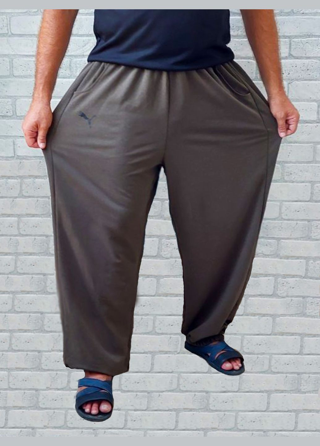 Спортивні чоловічі штани великого розміру батал, джогери з кишенями окат, Турецька двонитка No Brand (318363414)
