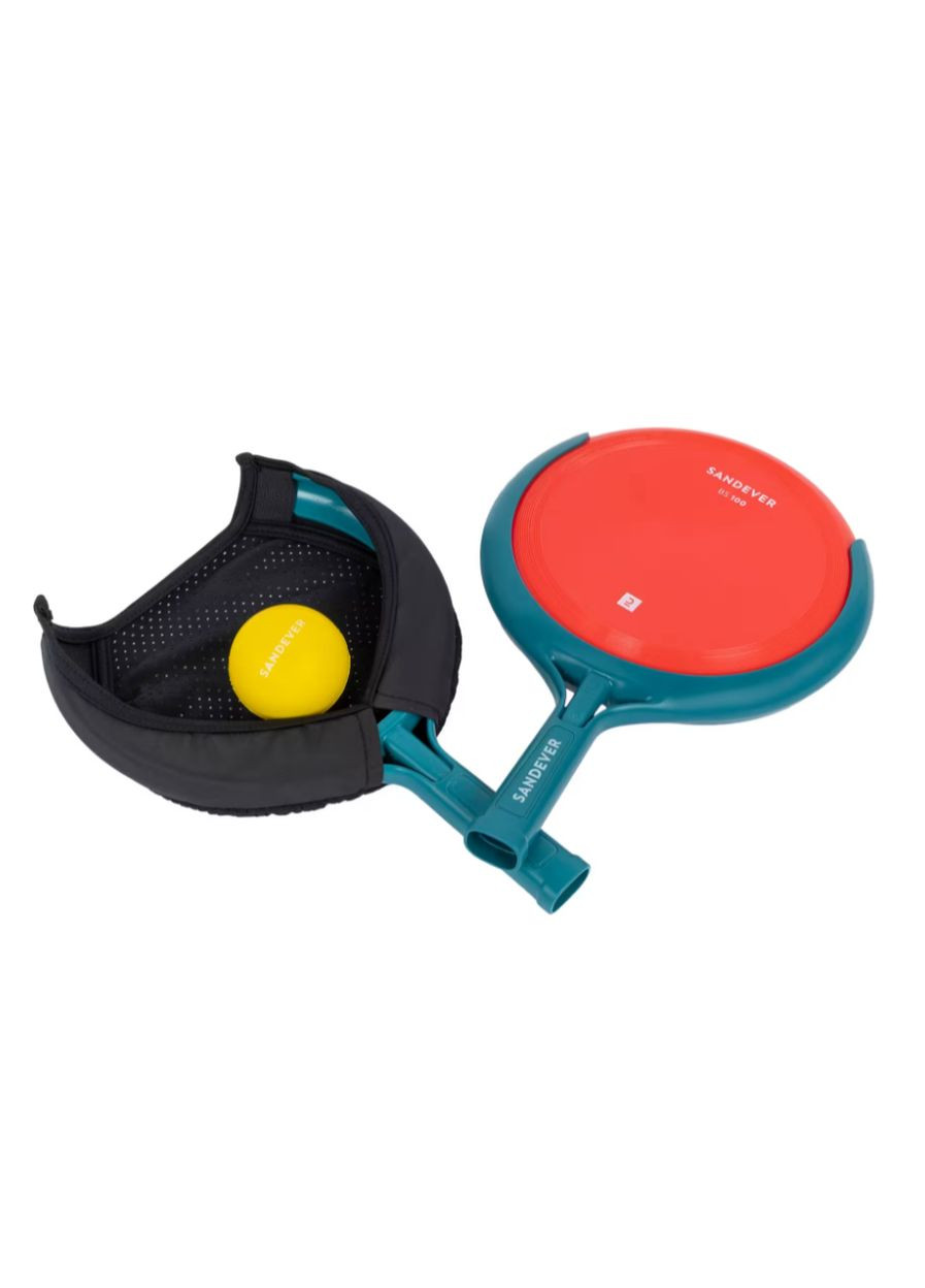 Набор 3 в 1 Пляжн Тенниса Woody Racket (2 Ракетки и 1 Мяч) Красный SANDEVER (348117459)