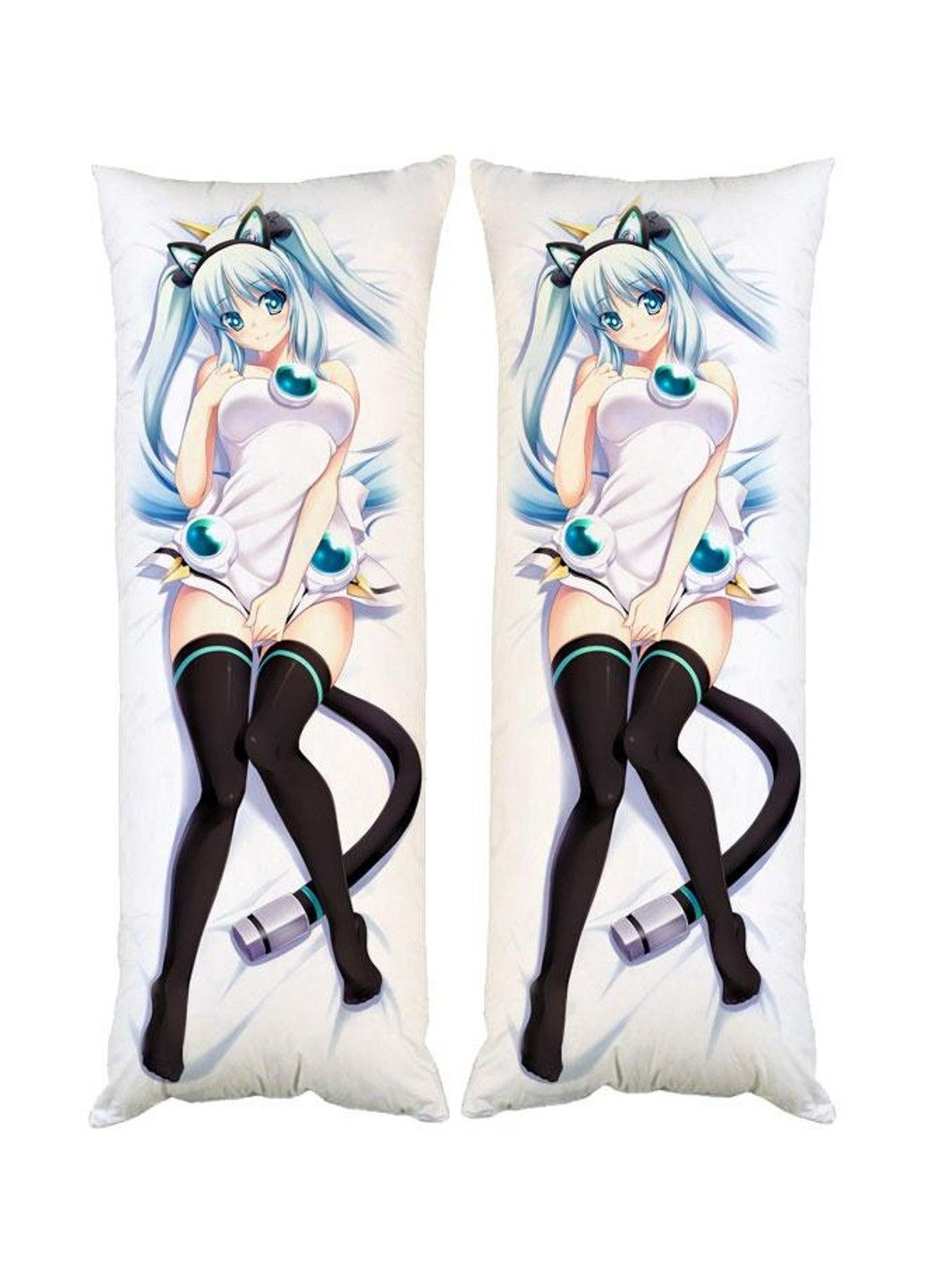 Подушка дакімакура Вакалоїд Міку Хатцуне Неко декоративна ростова подушка для обіймання двостороння No Brand (328315439)