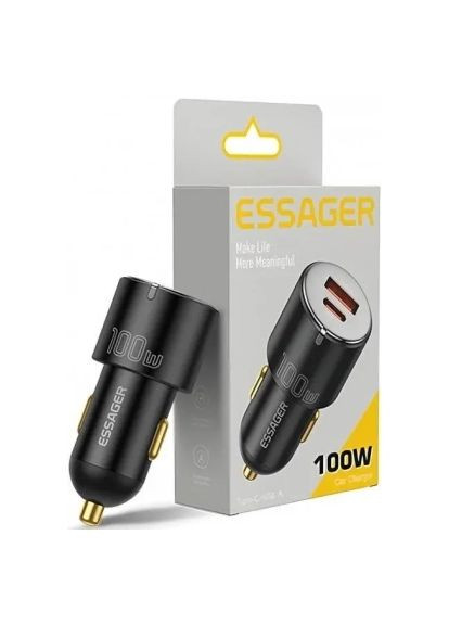 Зарядное устройство (ECCAC-QTZ01) Essager 1xUSB-C 100W + 1xUSB black (370016991)