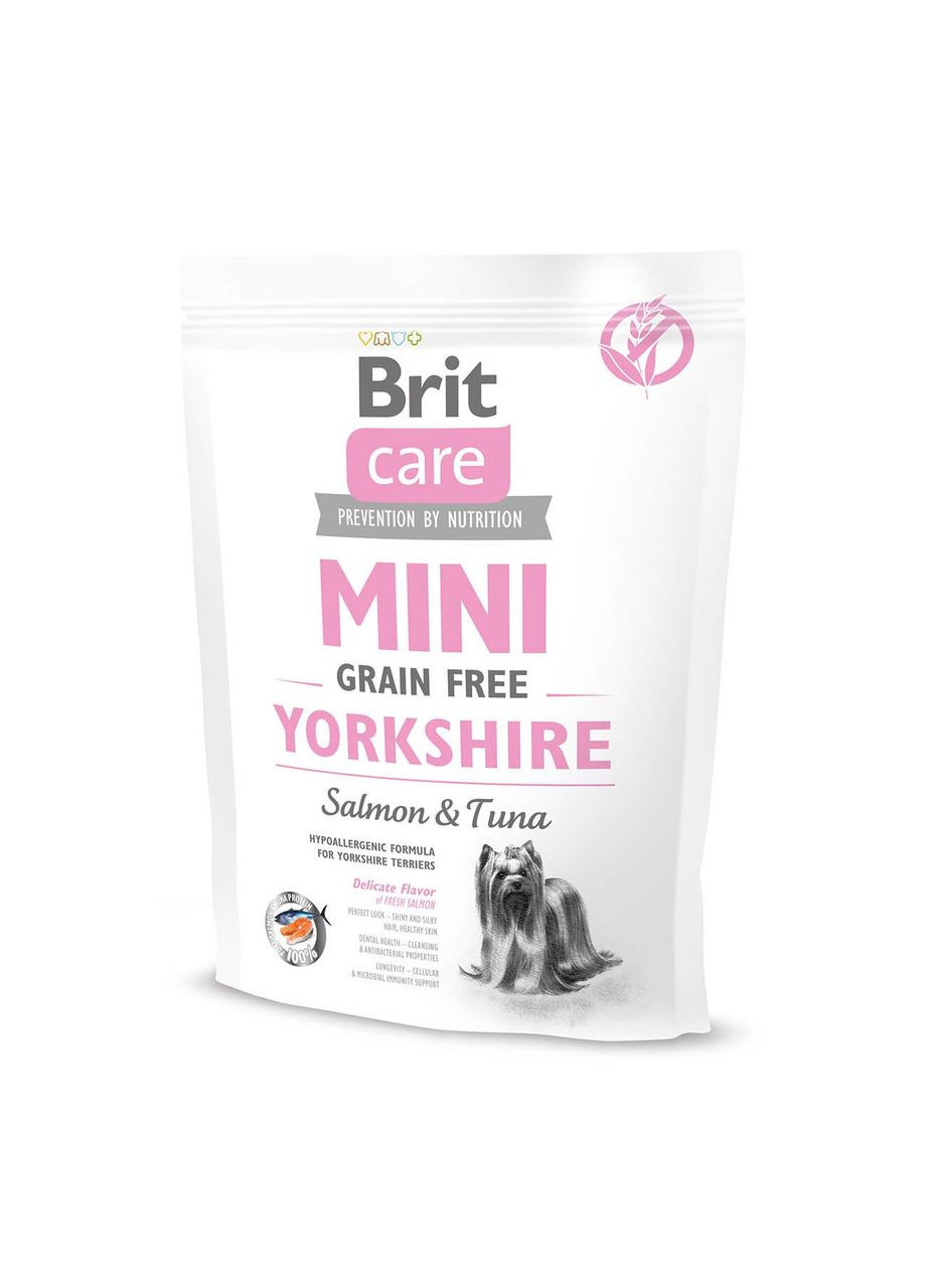 Сухий корм для дорослих собак породи йоркширський тер'єр Sensitive Grain Free Yorkshire 0.4 кг Brit Care (279572874)
