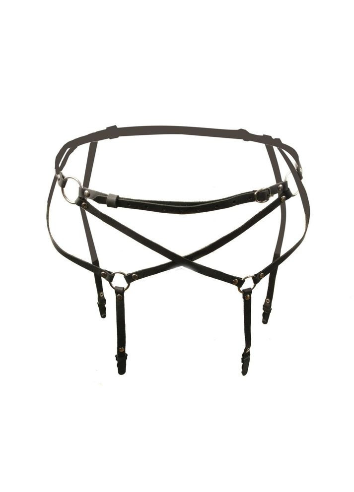 Пояс для панчох S4, екошкіра, чорний, OS Candy Hero (332052778)