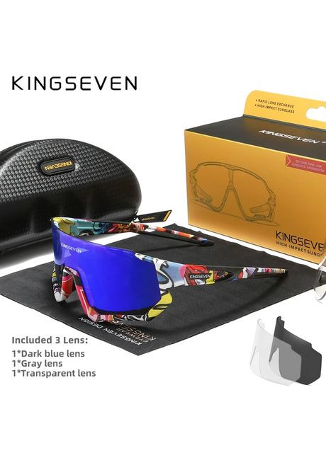 Солнцезащитные очки для горно-лыжного и велоспорта LS910 DESIGN Полусиний KINGSEVEN (306854911)