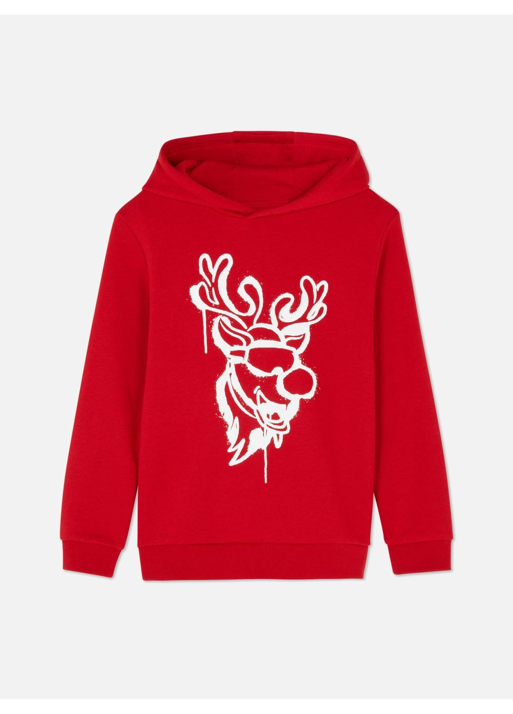 Худі фліс,червоний з принтом, Primark (364548557)