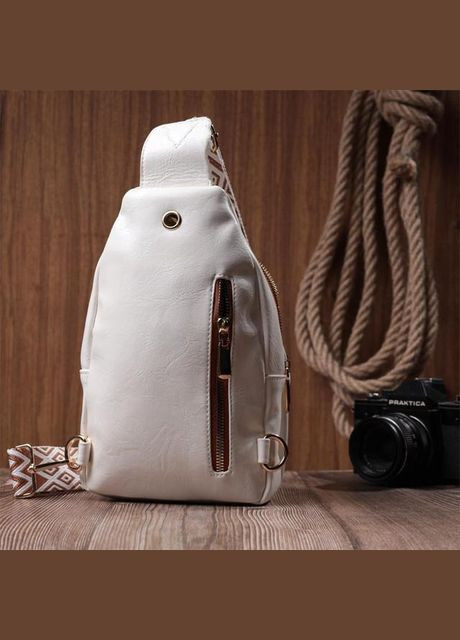 Сумка женская через плечо сумочка слинг в дорогу планшет спортивный для документов барсетка для телефона Белый 34476 Vintage (332164443)