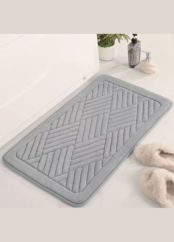 Килимок для ванної і туалету м’який, абсорбуючий, нековзний 50 x 80 x 1.5 Сірий 2565040 Lovely Svi (302224926)