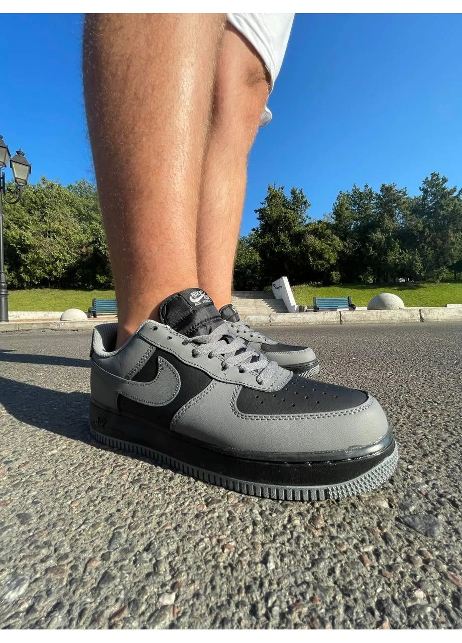 КРОСІВКИ ЖІНОЧІ NIKE AIR FORCE 1 GREY BLACK НАЙК АІР ФОРС 1 ЧОРНІ No Brand чорні демісезони (391936619)