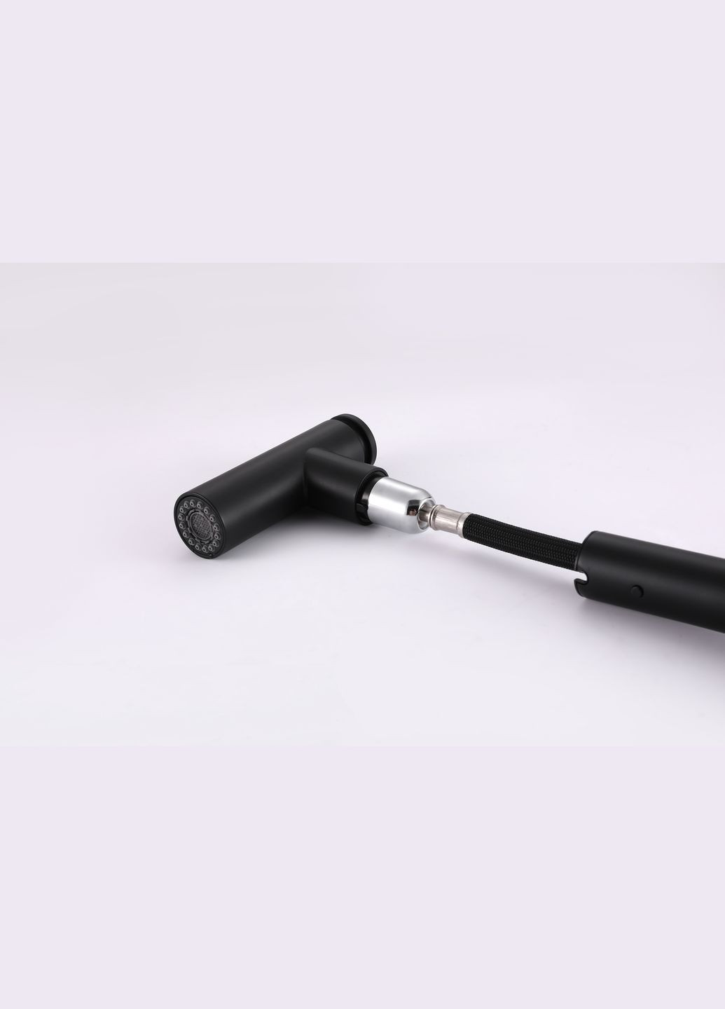 Черный смеситель для кухни с выдвижным изливом FBB-44 Nett (336935163)