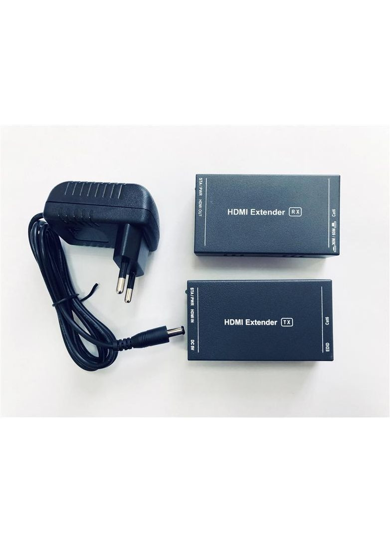 Подовжувач HDMI - RJ-45 (F/F), до 60 м, Black (14371) Atcom (370623093)