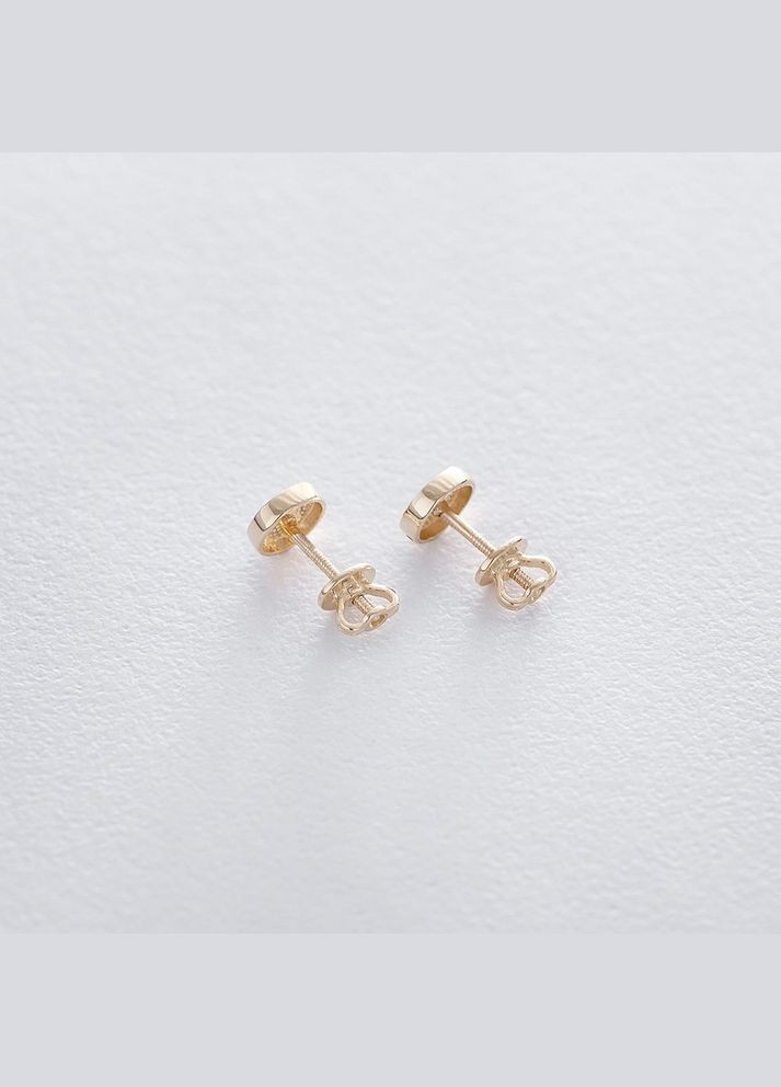 Золотые серьги-пусеты Кружочки с05559 Oniks (264022864)