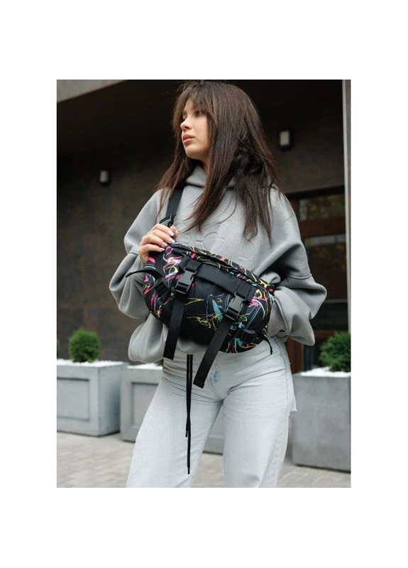 Велика жіноча поясна сумка бананка DynamicDart принт "ABSTRACT" Sambag SB-80411707 (400734462)