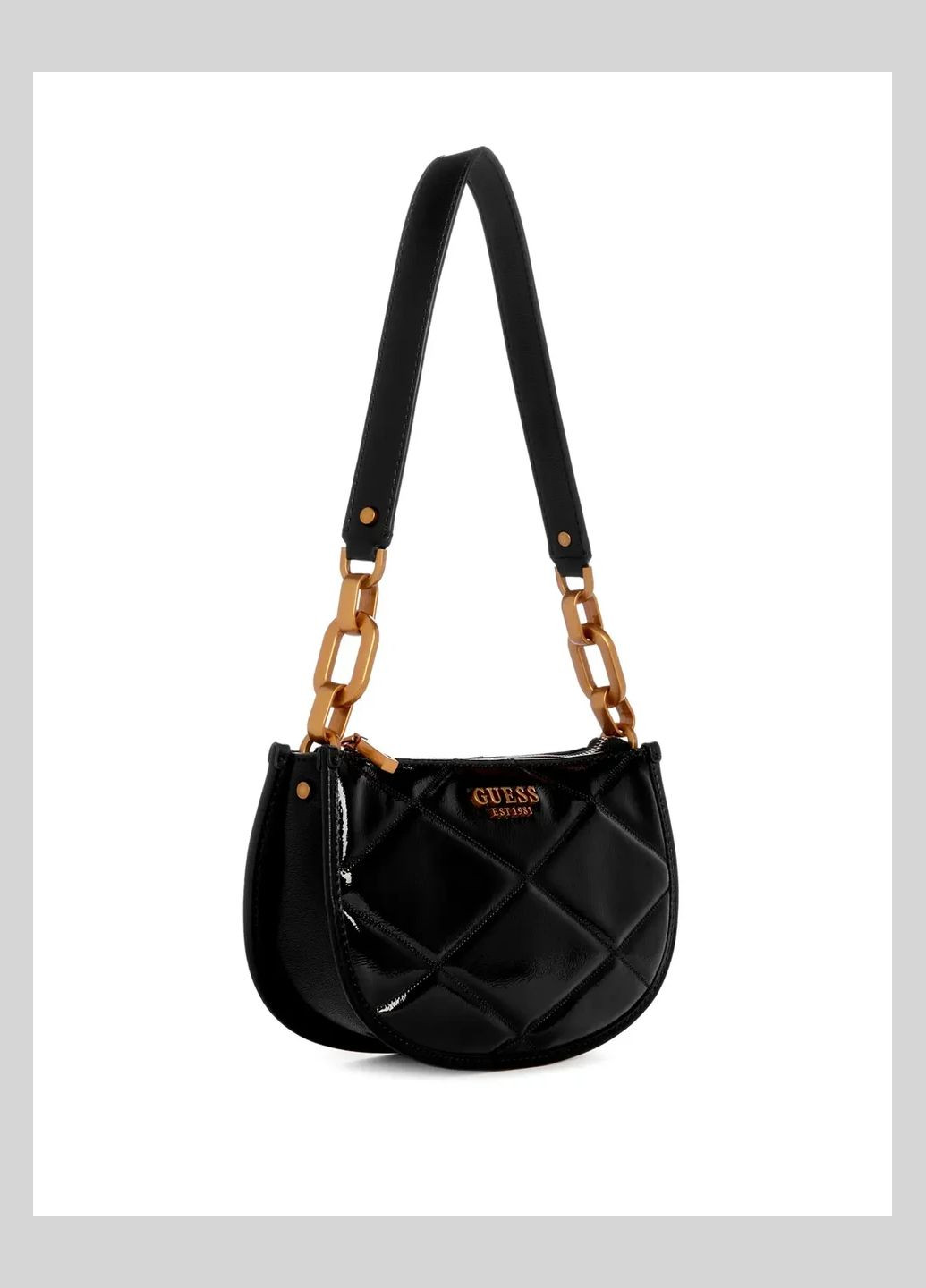 Сумка крос-боді жіноча Cilian Quilted Saddle чорна Guess (303992155)